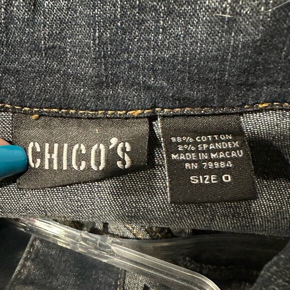 Chico’s Dark Denim Jean Jacket Size Small - Picture 6 of 6